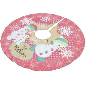 Gepersonaliseerde Sneeuwman Familie Vakantie Boomr Kerstboom Rok (Gekanteld)