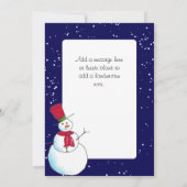 Gepersonaliseerde Sneeuwman Foto Kerstmis Kaart (Achterkant)