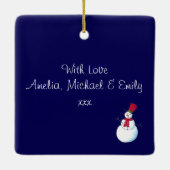 Gepersonaliseerde Sneeuwman Foto Kerstmis Kaart Keramisch Ornament (Achterkant)