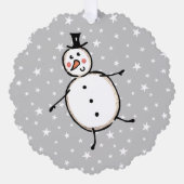 Gepersonaliseerde Sneeuwman Kerstmis Ornament Kaart (Voorkant)