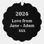 Gepersonaliseerde Sneeuwman Kerstmis Ornament Kaart (Achterkant)