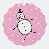 Gepersonaliseerde Sneeuwman Kerstmis Ornament Kaart (Voorkant)