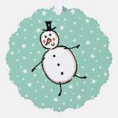 Gepersonaliseerde Sneeuwman Kerstmis Ornament Kaart (Voorkant)