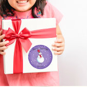 Gepersonaliseerde Sneeuwman Kerstmis Ronde Sticker