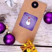 Gepersonaliseerde Sneeuwman Kerstmis Ronde Sticker