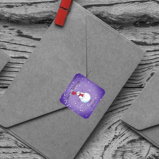 Gepersonaliseerde Sneeuwman Kerstmis Ronde Sticker