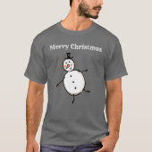 Gepersonaliseerde Sneeuwman Kerstmis T-shirt (Voorkant)