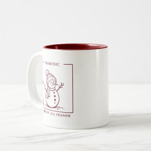 Gepersonaliseerde sneeuwman Mok – een winterse gen (Voorkant links)