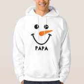 Gepersonaliseerde Sneeuwman "PAPA" Matching Family Hoodie (Voorkant)