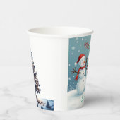 Gepersonaliseerde sneeuwpoppen papieren bekers (Rechts)