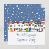 Gepersonaliseerde Sneeuwscène Kerstfeest uitnodigi (Voorkant / Achterkant)