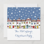 Gepersonaliseerde Sneeuwscène Kerstfeest uitnodigi (Voorkant)