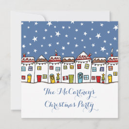 Gepersonaliseerde Sneeuwscène Kerstfeest uitnodigi