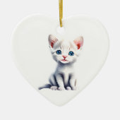 Gepersonaliseerde sneeuwschoen kitten keramisch ornament (Voorkant)