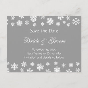 Gepersonaliseerde sneeuwvlokken Save the Date Aankondigingskaart