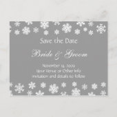 Gepersonaliseerde sneeuwvlokken Save the Date Aankondigingskaart (Voorkant)