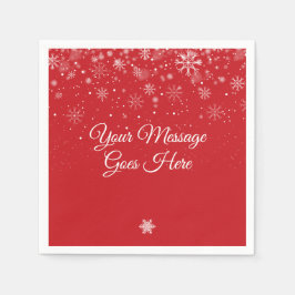 Gepersonaliseerde sneeuwvlokken Vrolijk Kerstfeest Servet