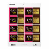 Gepersonaliseerde Snoep Bar Golden Ticket Etiket (Full Sheet)