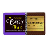 Gepersonaliseerde Snoep Bar Golden Ticket Etiket (Voorkant)