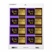 Gepersonaliseerde Snoep Bar Golden Ticket Etiket (Full Sheet)