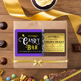 Gepersonaliseerde Snoep Bar Golden Ticket Etiket