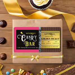 Gepersonaliseerde Snoep Bar Golden Ticket Etiket