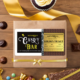 Gepersonaliseerde Snoep Bar Golden Ticket Etiket