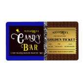 Gepersonaliseerde Snoep Bar Golden Ticket Etiket (Voorkant)