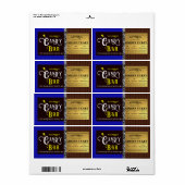 Gepersonaliseerde Snoep Bar Golden Ticket Etiket (Full Sheet)