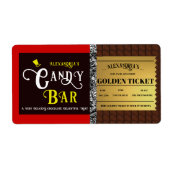 Gepersonaliseerde Snoep Bar Golden Ticket Etiket (Voorkant)