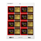 Gepersonaliseerde Snoep Bar Golden Ticket Etiket (Full Sheet)
