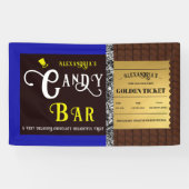 Gepersonaliseerde Snoep Bar Golden Ticket Spandoek (Horizontaal)