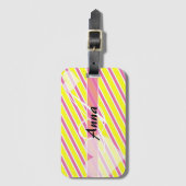 Gepersonaliseerde Snoep Stripe Bagagelabel (Voorkant (verticaal))
