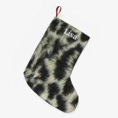 Gepersonaliseerde Snow Leopard kerstkous Kleine Kerstsok (Voorkant (Hangend))