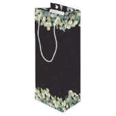 Gepersonaliseerde Snowberry + Eucalyptus Kerstmis Wijn Cadeautas (Achterkant Gekanteld)
