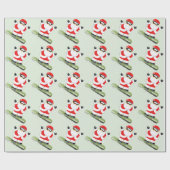 Gepersonaliseerde Snowboarden Kerstcadeau Cadeaupapier (Vlak)