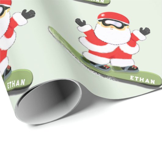 Gepersonaliseerde Snowboarden Kerstcadeau Cadeaupapier (Rol Hoek)