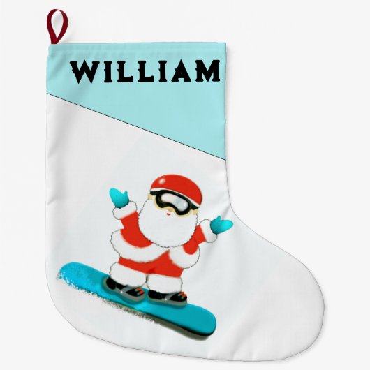 Gepersonaliseerde Snowboarding Cft Grote Kerstsok (Voorkant)