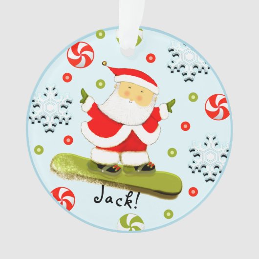 Gepersonaliseerde Snowboarding Christmas Collectib Ornament (voorkant)