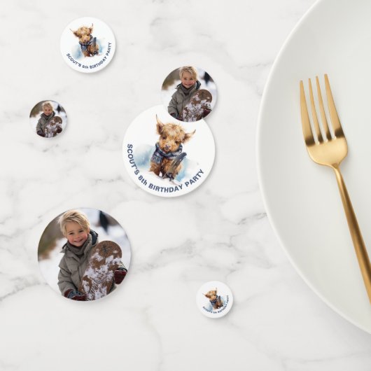 Gepersonaliseerde Snowboarding Highland Koe Confet Confetti (Groep)