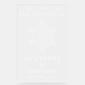 Gepersonaliseerde Snowflake bruiloft welkom Froste Acryl Bord (Voorkant)