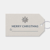 Gepersonaliseerde Snowflake Christmas Gift Label Cadeaulabel (Voorkant (Horizontaal))