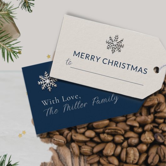 Gepersonaliseerde Snowflake Christmas Gift Label Cadeaulabel