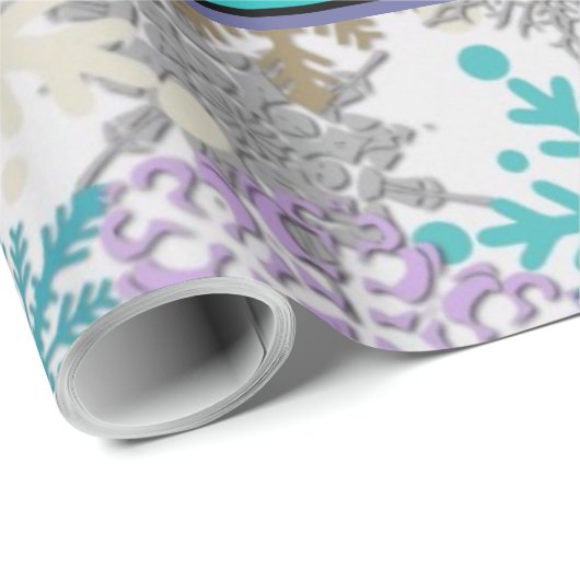 Gepersonaliseerde Snowflake Gift Wrap Cadeaupapier (Rol Hoek)