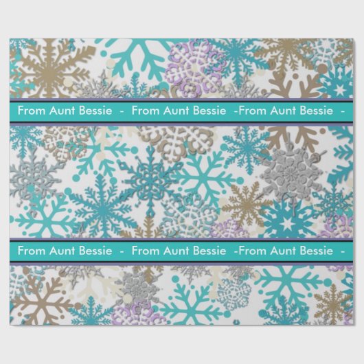 Gepersonaliseerde Snowflake Gift Wrap Cadeaupapier (Vlak)