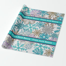 Gepersonaliseerde Snowflake Gift Wrap Cadeaupapier
