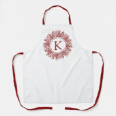 Gepersonaliseerde Snowflake Monogram Kerstmis Schort (Voorkant)