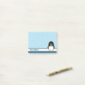 Gepersonaliseerde Snowflake Penguin Post-it® notes (Op bureau)