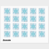 Gepersonaliseerde SNOWFLAKE Turquoise Blue Diamond Vierkante Sticker (Vel)