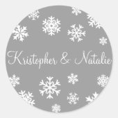 Gepersonaliseerde Snowflakes Envelop Sticker Seal (Voorkant)